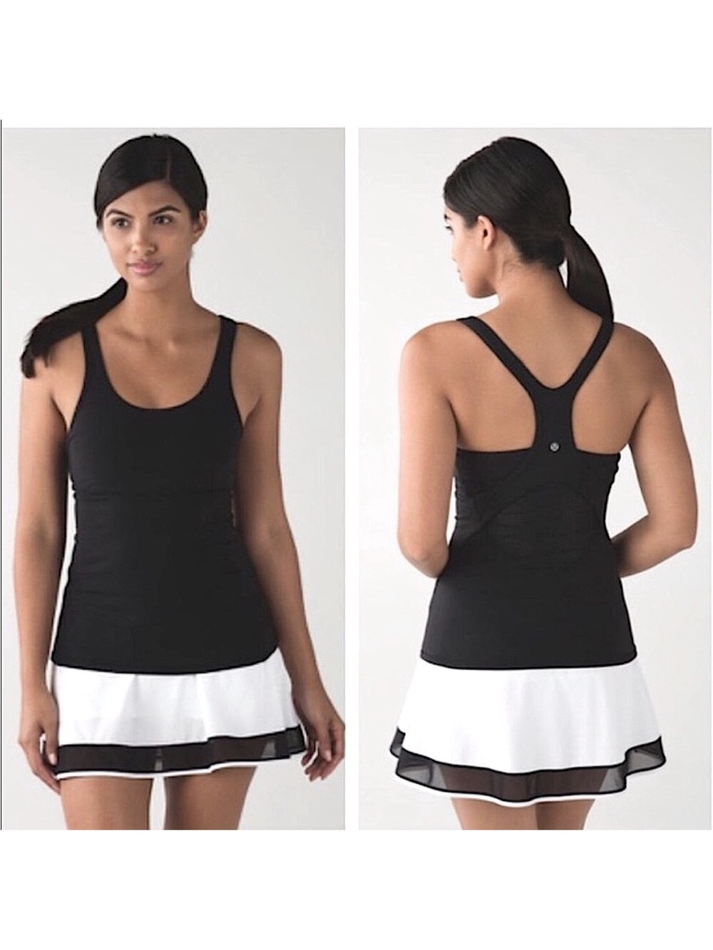 Lululemon Crossback Yoga Tank Top Black Built in Bra
